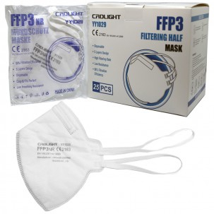 FFP3-Masken mit europäischem CE-Zertifikat (einzeln verpackt - Karton mit 25 Stück)